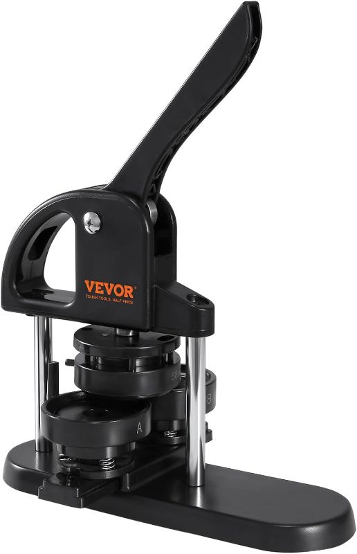 Photo 1 of VEVOR Button Maker, 1/1.25/2.28 inch(25/32/58mm) 3-in-1 Pin Maker with 300pcs Button Parts, Ergonomic Arc Handle Punch Press Kit, Button Maker Machine with Panda Magic Book, for Children DIY Gifts
