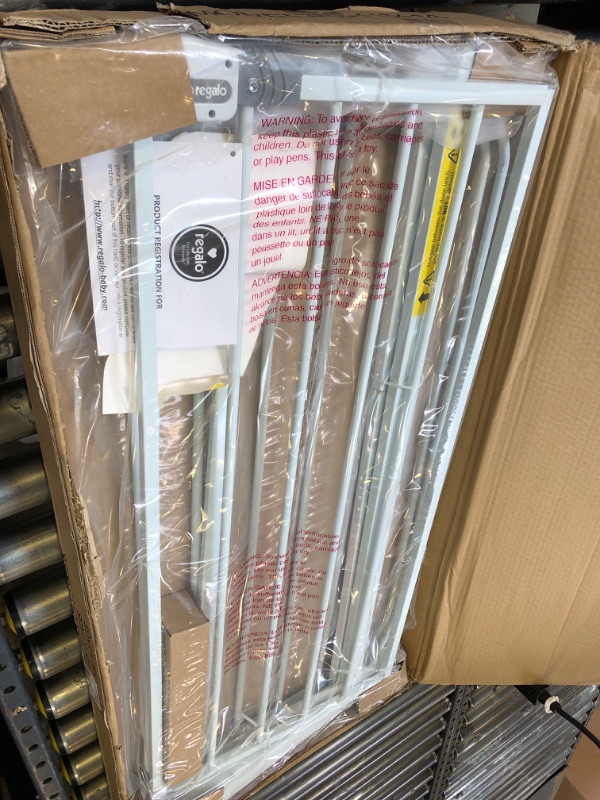 Photo 1 of Regalo 36-Inch Extra Tall and 49-Inch-Wide Walk Thru Baby Gate, includes 4-Inch and 12-inch Extension Kit, 4 Pack of Pressure Mount Kit and 4 Pack of Wall Mount Kit