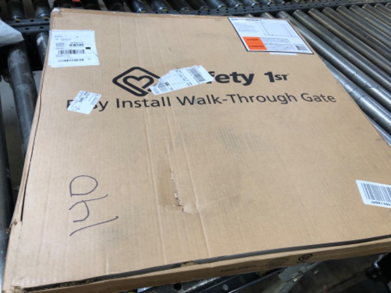 Photo 1 of Safety 1st Easy Install Walk Thru Baby Gate for Doorways, Gate With Door, Dog Gates, Fits 29"-38", Easy Install 28" Tall, White