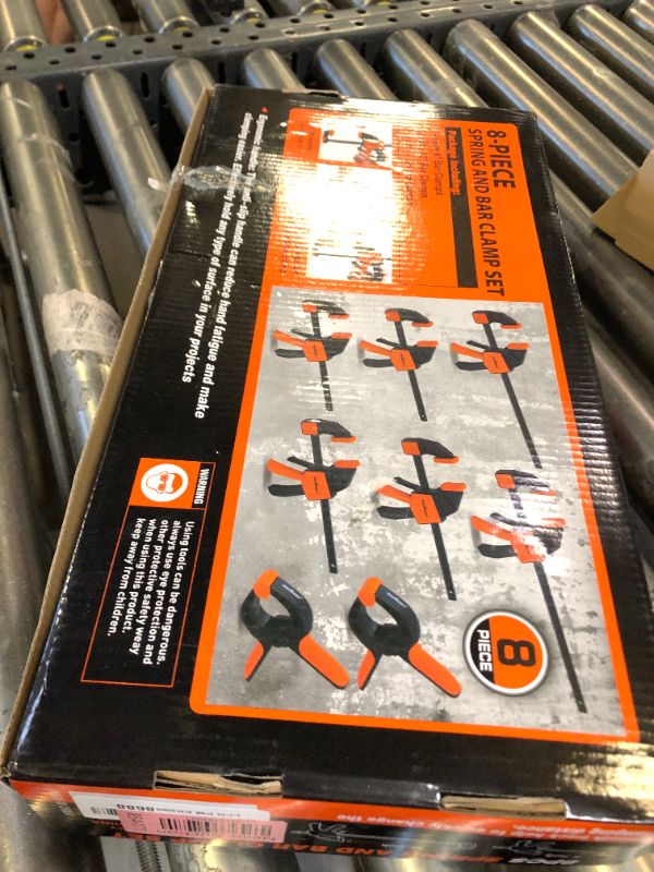 Photo 1 of HORUSDY 8-Pack Bar Clamps for Woodworking, 12" and 6" Bar Clamps, Wood Working Clamp Sets, Quick Clamps F Clamp with 150 LBS Load Limit (8-Pack Wood Clamps)