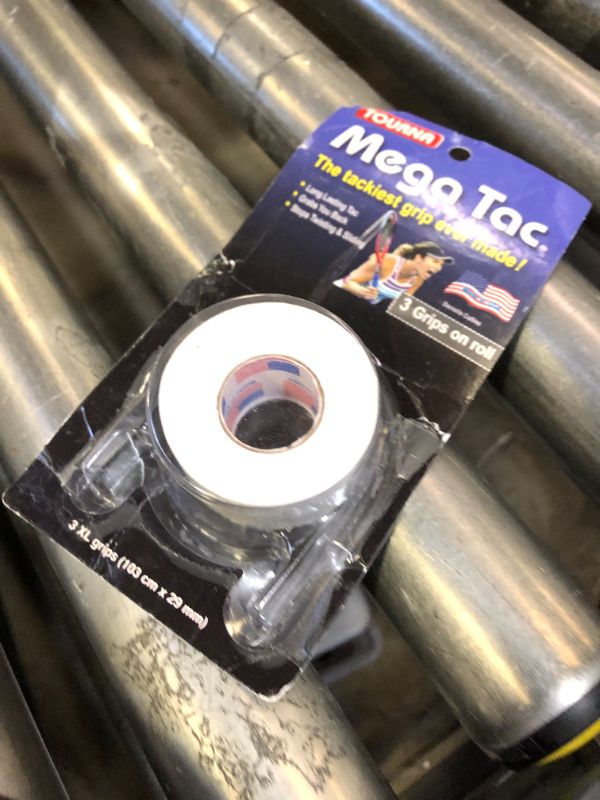 Photo 1 of Tourna Mega Tac Extra Tacky Overgrip, 3 Grips per Pack, White