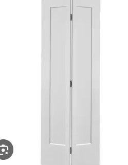 Photo 1 of 2sets  30 in. x 80 in. 2 Panel Lincoln Park Primed White Hollow-Core Composite Bi-fold Interior Door
