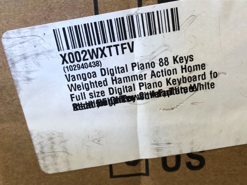 Photo 1 of Vangoa Digital Piano 88 Keys Weighted Hammer Action Home Full size Digital Piano Keyboard for Adult Beginner with Furniture Stand, Flip Key Cover, Three Pedals and Power Adapter, White Ideal for Gift
