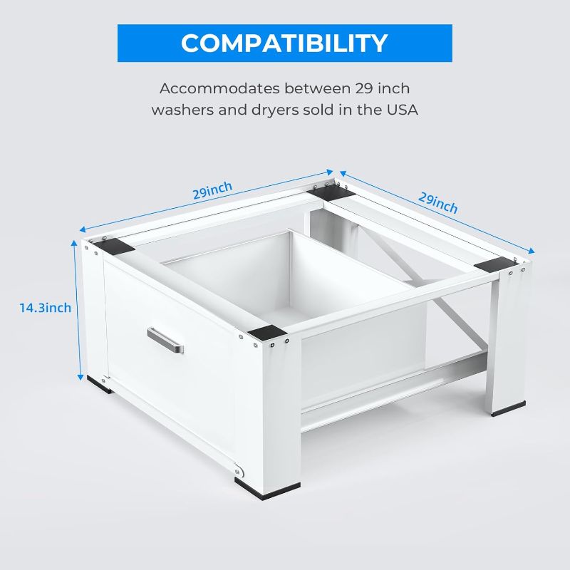 Photo 1 of  MATALDE 29" Washer Dryer Pedestal White

