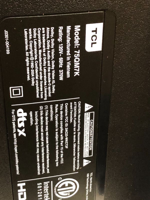 Photo 1 of TCL 75-Inch Class QM7K Series QD-Mini LED 4K UHD Google Smart TV Best Premium Mini-LED TV - QLED, 144hz, 288hz Gaming Rate, Anti-Reflective Screen, Bang & Olufsen Audio, Atmos (75QM7K, 2025 Model)
