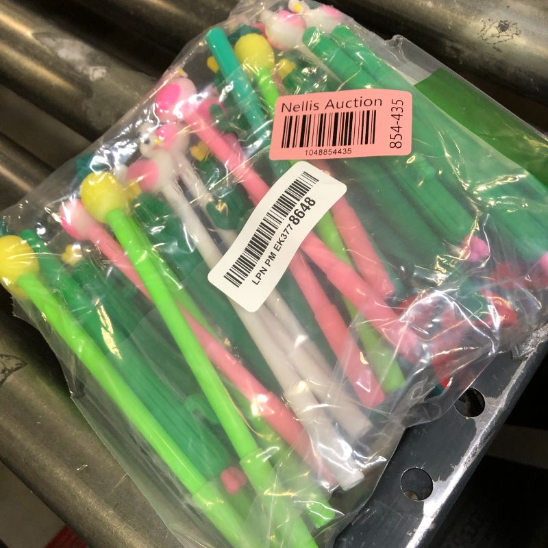 Photo 1 of 30Pcs Hawaiian Luau Ballpoint Pens, 0.5 mm Black Gel Ink Pen, Cute Flamingo Watermelon Cactus Lemon Fruit Pen for Kids Student and School Office Supplies