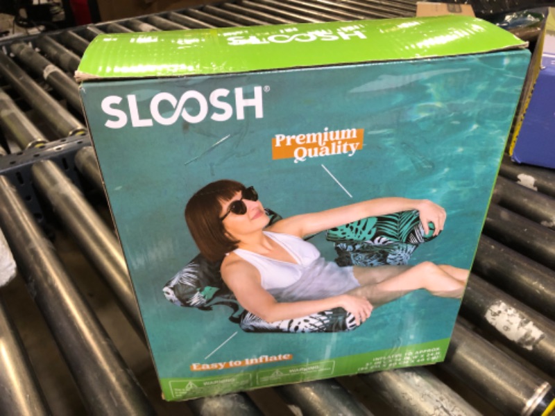 Photo 1 of Sloosh Pool Floats Adult, 2 Packs Inflatable Pool Lounge Chairs,Blow up Hammock Pool Noodles Floats for Adults,Floating Water Chair for Pool Party Lake River Water Fun(Tropical Leaves-Green,Blue)