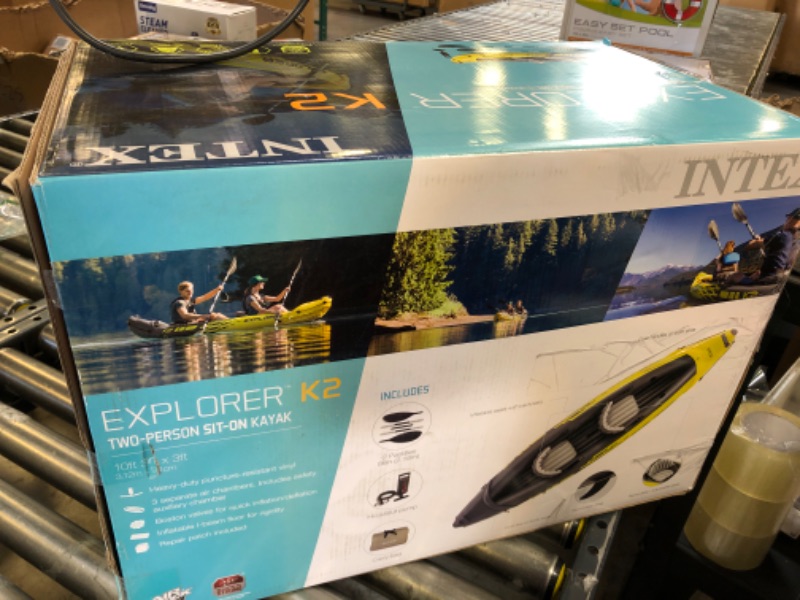 Photo 1 of Intex Explorer K2 2-Person Inflatable Kayak Set with Oars and Air Pump, Yellow - Yellow
