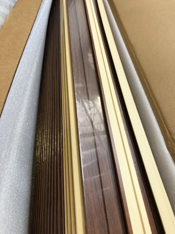 Photo 1 of 16 Pack-WPC Slat Wall Panel, 48 x 6.5 in Decorative Fluted Accent Wall Covering Panel for Living Room, Bedroom, TV Background,Office (Walunt)