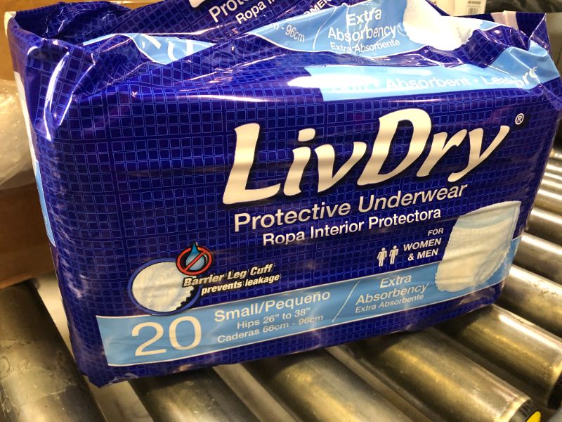 Photo 1 of LivDry Adult Incontinence Underwear, Extra Absorbency Adult Diapers, Leak Protection, Small, 20-pcs