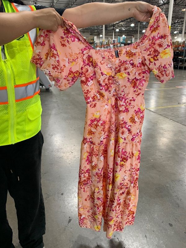 Photo 1 of GRACE KARIN 2025 Women's Summer Floral Print Dress Sleeveless Casual Flowy Sundress A Line Ruffle Wedding Guest Outfit Pink Yellow Floral S