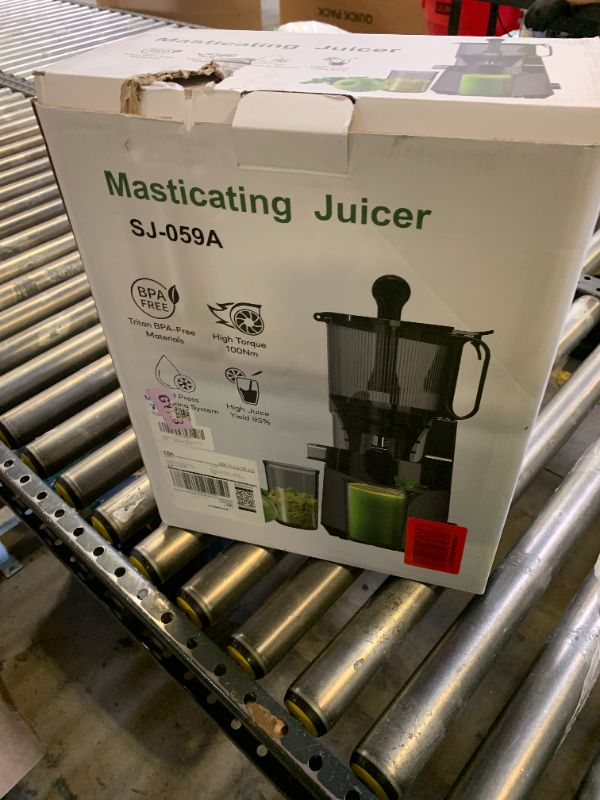 Photo 1 of Cold Press Juicer, 5.8" Extra Large Feed Chute Fit Whole Fruits & Vegetables, 350W Slow Masticating Juicer Machines, Easy to Clean,High Juice Yield?Grey?