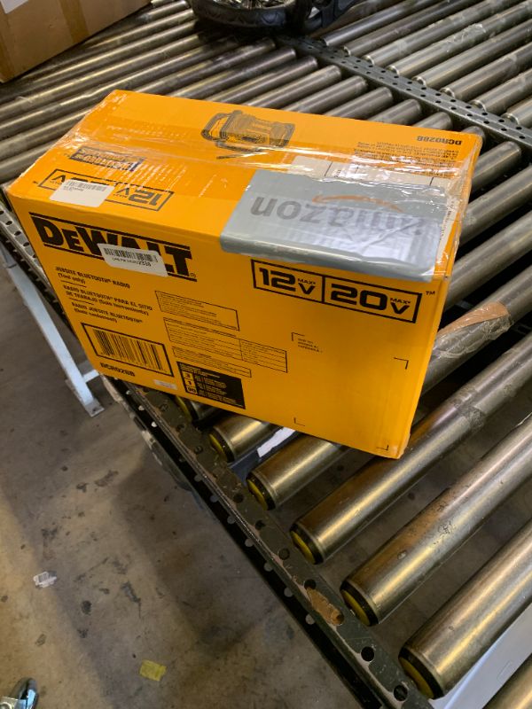 Photo 1 of DEWALT 12V/20V MAX Portable Bluetooth Radio, Cordless, 100 ft Range, 3.5” Subwoofers, Jobsite (DCR028B)