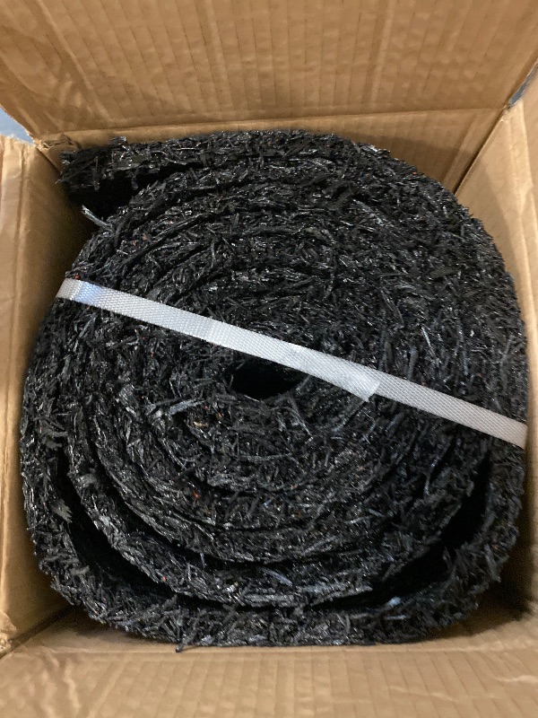 Photo 1 of 140" x 5.5" Rubber Mulch Roll for Landscaping-Permanent Garden Mulch Barrier-Recycled Rubber Mulch Mat Roll for Plants, Vegetables, and Flowers (Black)