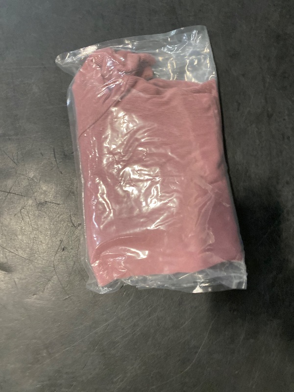 Photo 1 of Size XL Womens Crewneck Short Sleeve Ribbed T-Shirt Slim Fit Tops Solid Basic Tee Pink