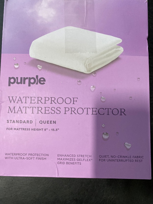 Photo 1 of Purple Waterproof Mattress Protector – Queen, Gold-Standard Protection, Comfort-First Design, Fits Mattresses 8” to 15.5”