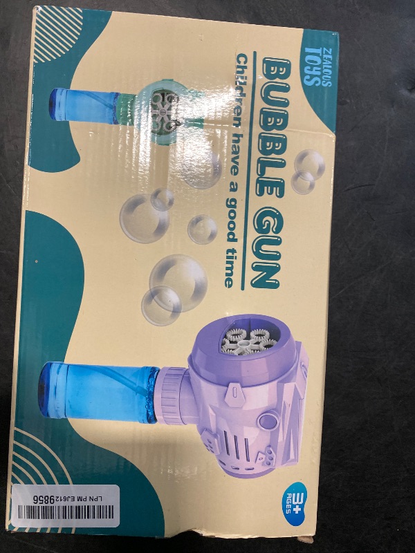Photo 1 of Automatic Bubble Guns with Light, Zealous 2pc High Output Bubble Machines with Bubble Solution & Bubble Concentrate,Handheld Battery Operated Bubble Maker Toys for 3000+ (Bubble-White)