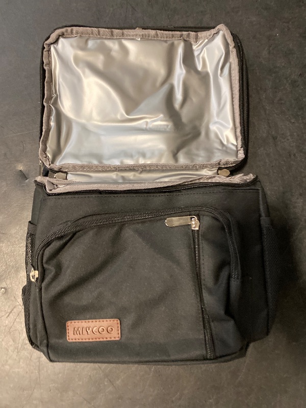 Photo 1 of MlYCOO Lunch Bag & Lunch Box for Men Women Double Deck, Leakproof insulated Soft Large Adult Lunch Cooler Bag for Work, Beach, Picnic, Camping, Travel (Black,15L)