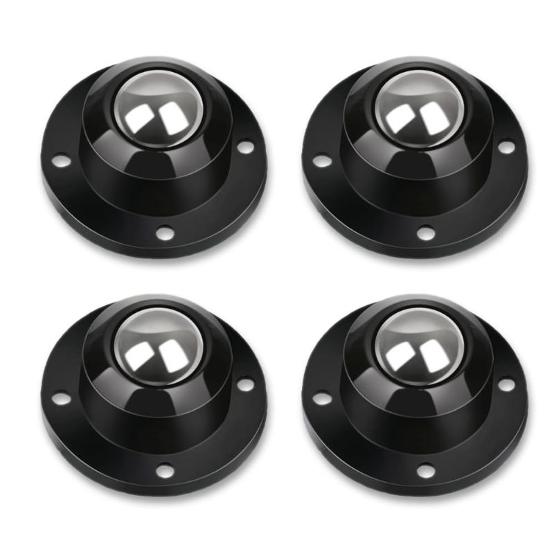Photo 1 of Dear Self Adhesive Caster Wheels for Furniture, Storage Box, Trash Can - Stainless Steel Universal Pulley 360 Degree Rotating Swivel Wheels - 1 Inch Low Profile - Black - 4 Pack