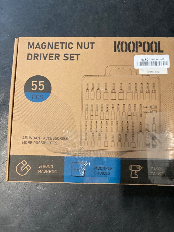 Photo 1 of Impact Magnetic Nut Driver Set, 55PCS Impact Driver Bit Set, Deep Magnetic Nut Driver Set, Impact Socket Adapters, Wing Nut Driver, Bit Extension, 1/4'' Quick Change, Storage Box