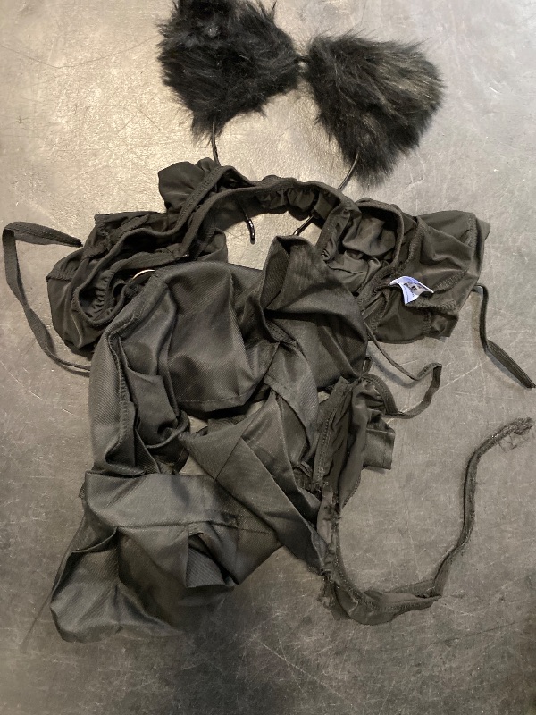 Photo 1 of ONE SIZE SEXYTINE Ladies Sexy V Neck Fun Nightdress Underwear Anime Lingerie Cosplay Bodysuit Tie Top Set (Black Bodysuit and Dress and Cat Ears,)