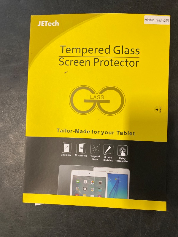 Photo 1 of JETech Screen Protector for iPad Pro 12.9-Inch 2022/2021/2020/2018 (6th/5th/4th/3rd) Model, Edge to Edge Liquid Retina Display, Face ID Compatible, Tempered Glass Film, 1-Pack