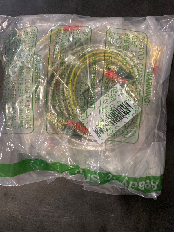 Photo 1 of Mygatti 2 Pack 16/2 Speaker Flat Wire Cable with Banana Tip Plugs 4 FT, CL3 Rated, 16 Gauge AWG Wire, Tinned OFC Copper, Transparent Jacket with Yellow Polarity Marker, for Indoor & Outdoor, Hi-Fi