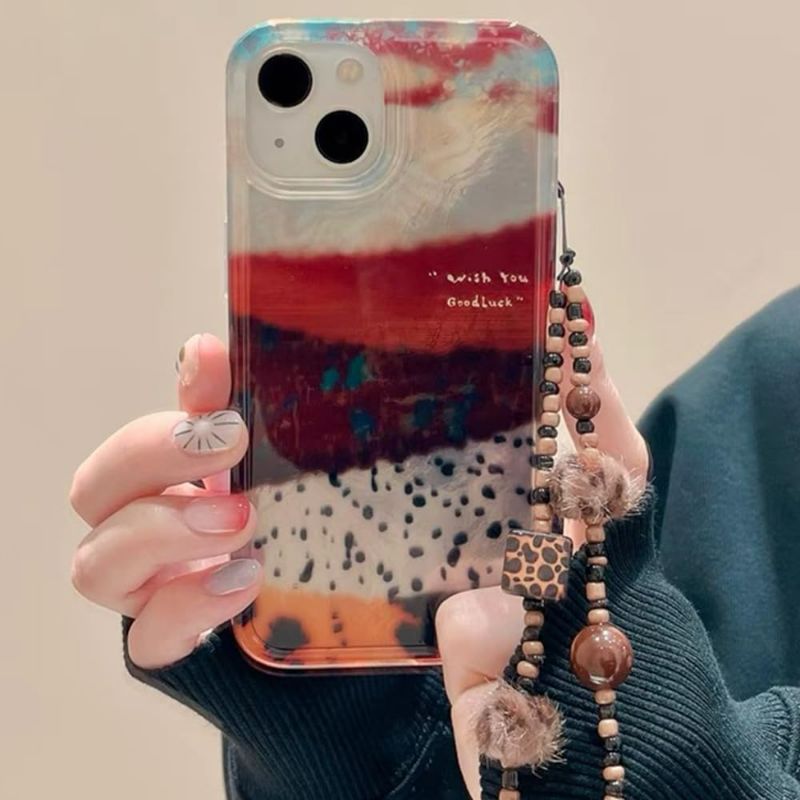Photo 1 of Collage Leopard Phone Case Seashell Western Case with Chain Shockproof Protective Cute Aesthetic Cover Compatible with iPhone 11 Pro