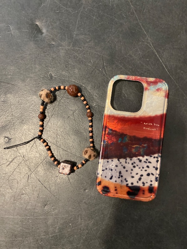 Photo 1 of Collage Leopard Phone Case Seashell Western Case with Chain Shockproof Protective Cute Aesthetic Cover Compatible with iPhone 11 Pro