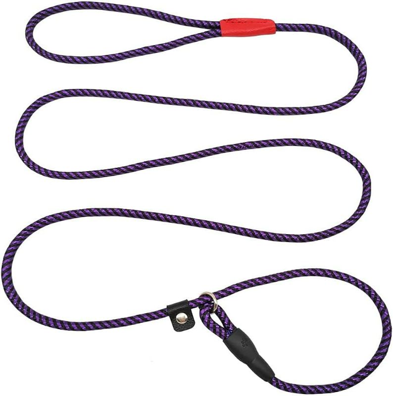 Photo 1 of MayPaw Rope Dog Leash Slip Lead, 5 Ft Pet/Puppy Training Leash 1/4" Thin Nylon, Adjustable Pet Collar Lead for Small and X-Small Dogs