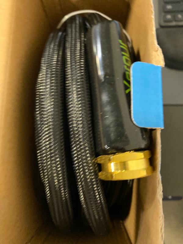 Photo 1 of Flexible Garden Hose Water Pipe - 25FT Lightweight Garden Water Hose, Portable Patio Hose with Solid Brass Fittings and Double Latex Core for Pet Washing, Black