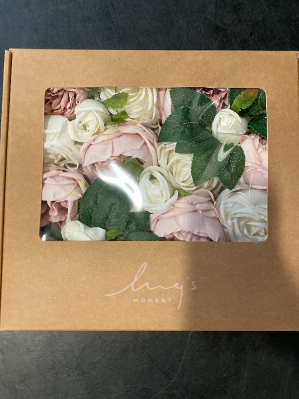 Photo 1 of Ling's Moment Artificial Flowers Silk Austin Roses Silk Flowers Artificial Roses w/Stem for Wedding Bouquets Centerpieces Party Home Decoration