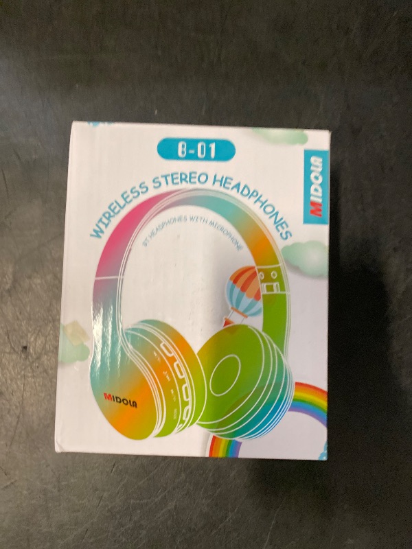 Photo 1 of MIDOLA Kids Headphones Bluetooth 5.3 Wireless 60H Play Time Volume Limit 85/110dB Over Ear Foldable Protection Headset/Wired AUX Cord Mic for Children Boy Girl Travel School Phone Pad Tablet Blue