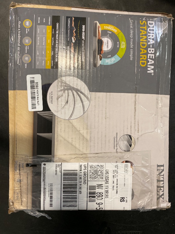 Photo 1 of (Q) Intex 64103E Dura-Beam Standard Single-High Air Mattress: Fiber-Tech - Queen Size - 10in Bed Height - 600lb Weight Capacity - Pump Sold Separately