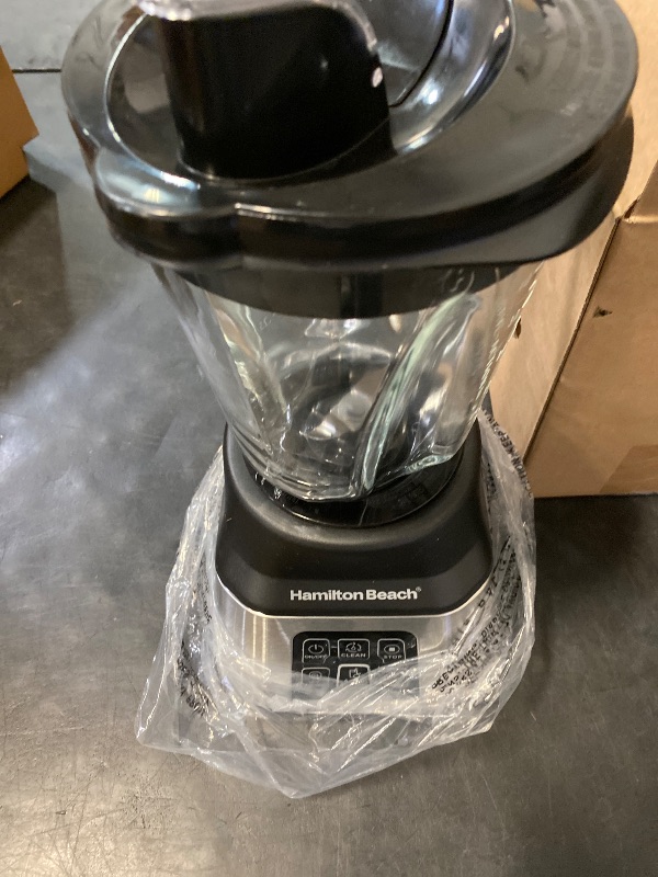 Photo 1 of Hamilton Beach Blender for Smoothies with 5 Functions Including Auto Smoothie Cycle, Wave Action System for Ultra Smooth Results, 850 Watts, 40oz BPA Free Glass Jar, Stainless Steel (56208)