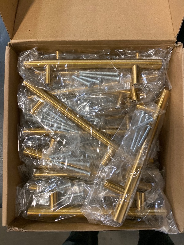 Photo 1 of goldenwarm 30 Pack 4'' Cabinet Pulls Gold Cabinet Handles - LS201GD102 Kitchen Cabinet Hardware Cupboard Handles Brushed Brass Cabinet Pulls Handles for Dresser Drawers Bedroom Furniture Hardware