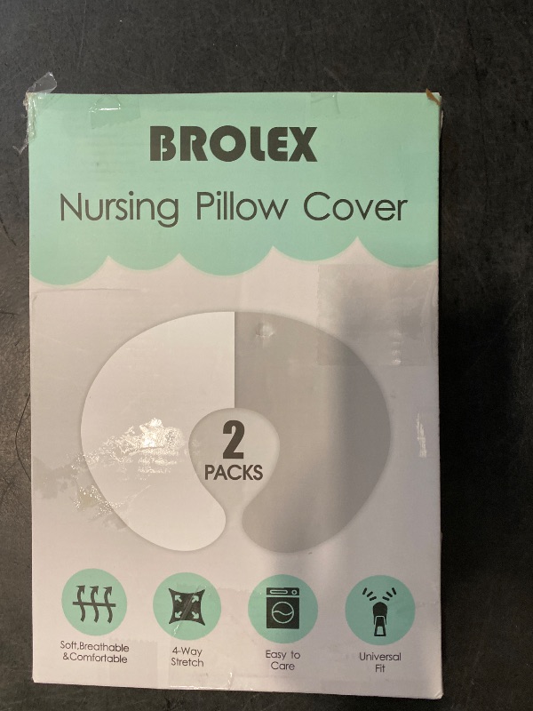 Photo 1 of BROLEX Baby Nursing Pillow Covers: 2-Pack Soft Slipcovers for Breastfeeding Pillows - Comfortable Fabric, Fits Standard Nursing Pillows for Boys & Girls - Whale Cloud