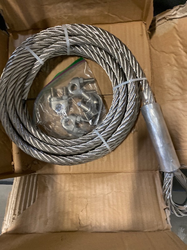 Photo 1 of Fologtoo 1/2" Stainless Steel Cable, 25ft Wire Rope, 7x19 Strand, 23000lbs Breaking Strength, 304 Stainless Steel Heavy Duty Metal Cable for Yard Zipline, Winch Cable, Boat Lifts