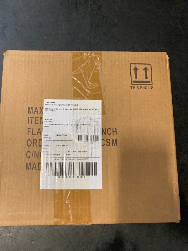 Photo 1 of MaxxHaul 50502 12" Flat Free Solid Polyurethane Replacement Tire With 1" Bore Size With Center Hub, Fits 25mm Diameter Shaft/Axle Only, Perfect For Trailer Dolly