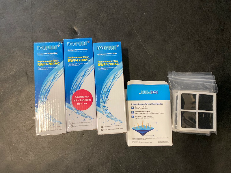 Photo 1 of ICEPURE LT1000PC Replacement for LG LT1000P/PC/PCS ADQ747935 ADQ74793501 ADQ74793502 MDJ64844601 LMXS28626S LFXS26973S, LT-1000PC, LT1000, Kenmore 9980 Refrigerator Water and LT120F Air Filter 3 Combo