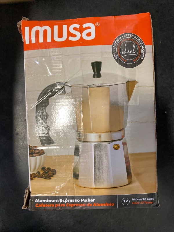Photo 1 of IMUSA 12-Cup Stovetop Espresso Maker, Cast Aluminum Coffee Maker, Cuban Coffee Brewer, Moka Pot Style, Portable Coffee Maker for Home, Camping, or Travel