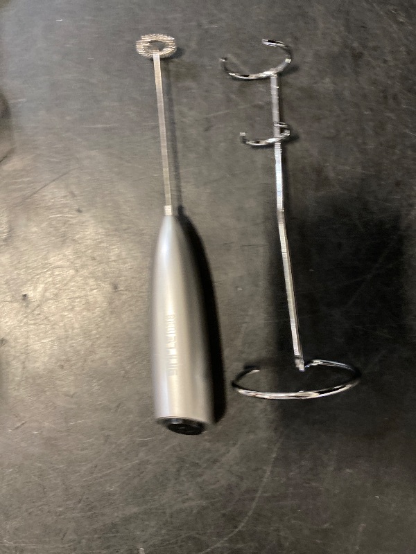 Photo 1 of SIMPLETaste Milk Frother Handheld Battery Operated Electric Foam Maker, Drink Mixer with Stainless Steel Whisk and Stand for Cappuccino, Bulletproof Coffee, Latte