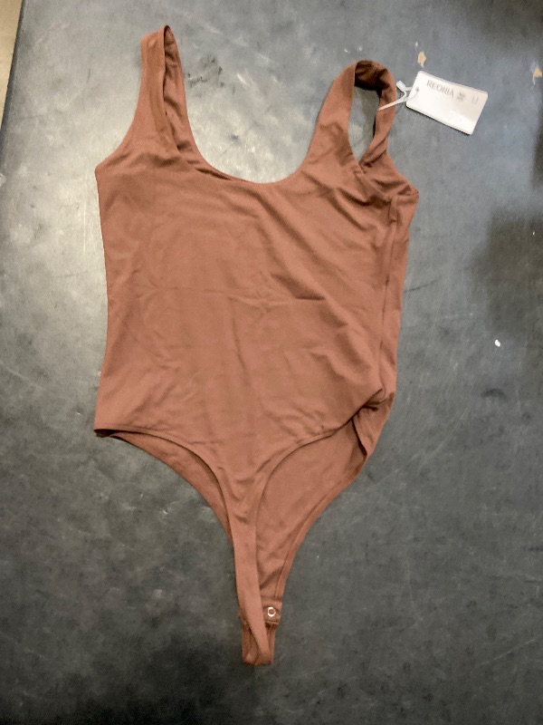 Photo 1 of Size M REORIA Bodysuit for Women Scoop Neck Sleeveless Tank Top Bodysuits 2025 Sexy Thong Bodysuit Basic Leotards for Women