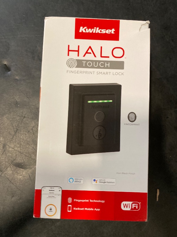 Photo 1 of Kwikset Halo Touch Fingerprint Wi-Fi Smart Lock, Keyless Entry Door Low Profile Deadbolt, Geofence Auto-Unlock, Grade AAA Certified, No Hub Easy Install, Matte Black Lifetime Finish Warranty, Square