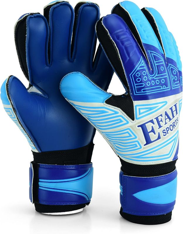 Photo 1 of Soccer Goalkeeper Gloves for Kids Boys Children Youth Football Goalie Gloves with Fingersave and Double Wrist Grips