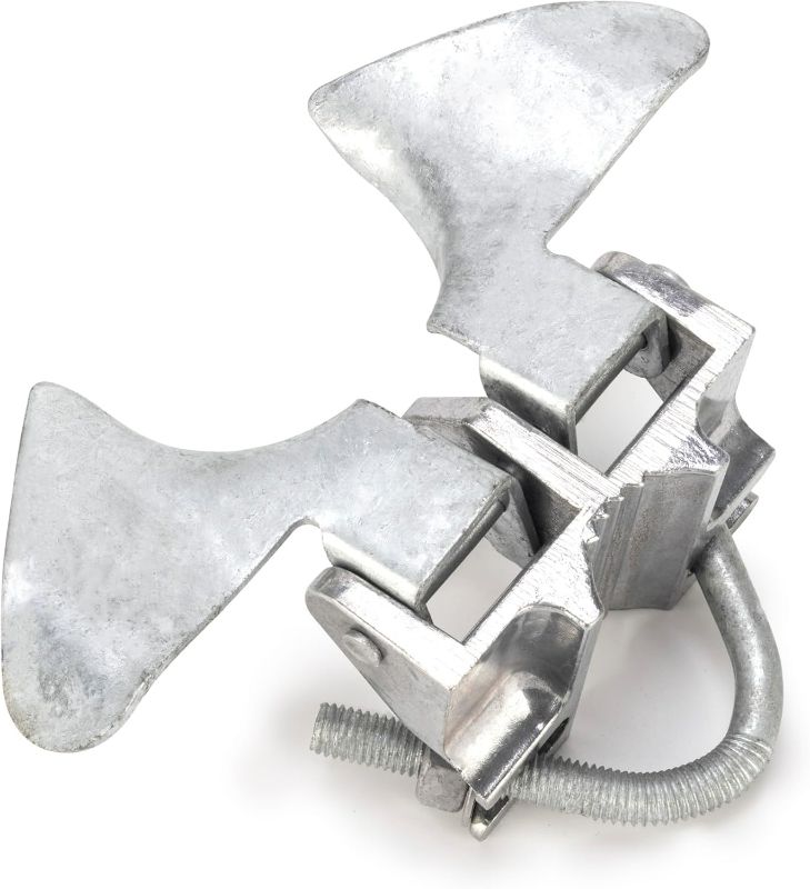 Photo 1 of Chain Link Fence Butterfly Gate Latch, Galvanized Automatic 2 Way Lockable Gate Latch for 1-3/8" Gate Frame and 2-3/8" Gate Post, Fence Gate Latch with Padlock Hole, Silver, 1 Pack