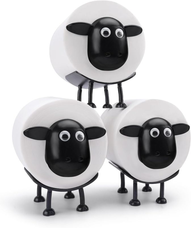 Photo 1 of Sheep Toilet Paper Roll Holder, Tissue Paper Storage Stand, 3D Printed Black Sheep Loo Roll Holder, Wall Mount Tissue Basket for Bathroom, Fun Housewarming Gift & Bathroom Decor (3)