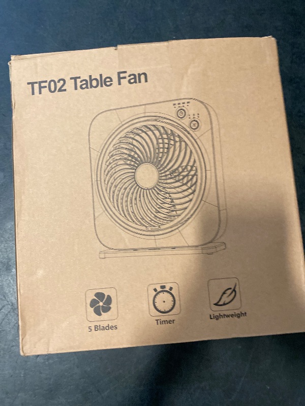 Photo 1 of Cmyfato Portable Table fan, Window Fan,Small Box Fan with 3 Powerful Speed & 4 Timer Setting, 270° Pivoting Quiet Square DC Fan for Home Office Bedroom Bathroom Kitchen
