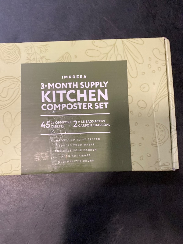 Photo 1 of Impresa Kitchen Composter Set for Lomi Kitchen Composter - Impresa Two 0.5lb Bags for Lomi Charcoal Refills + 45 Compost Accelerator Tablets