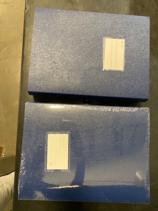 Photo 1 of HUA JIE 2 Pack A4 Storage File Boxes Archives Case,65mm Spine,Box File Document Storage Box for Office School -Blue